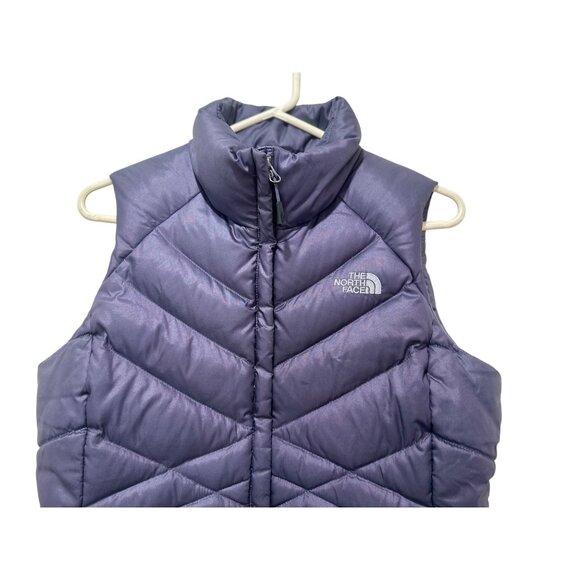 North Face 550 Down Puffer Vest Womens Medium Purple Mock Neck Full Zip Gorpcore - Picture 9 of 14